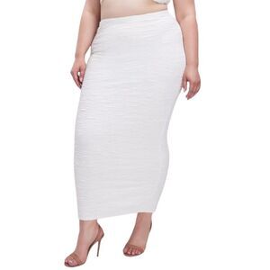 GOOD AMERICAN  Wide Scrunchie Maxi Skirt - Ivory001